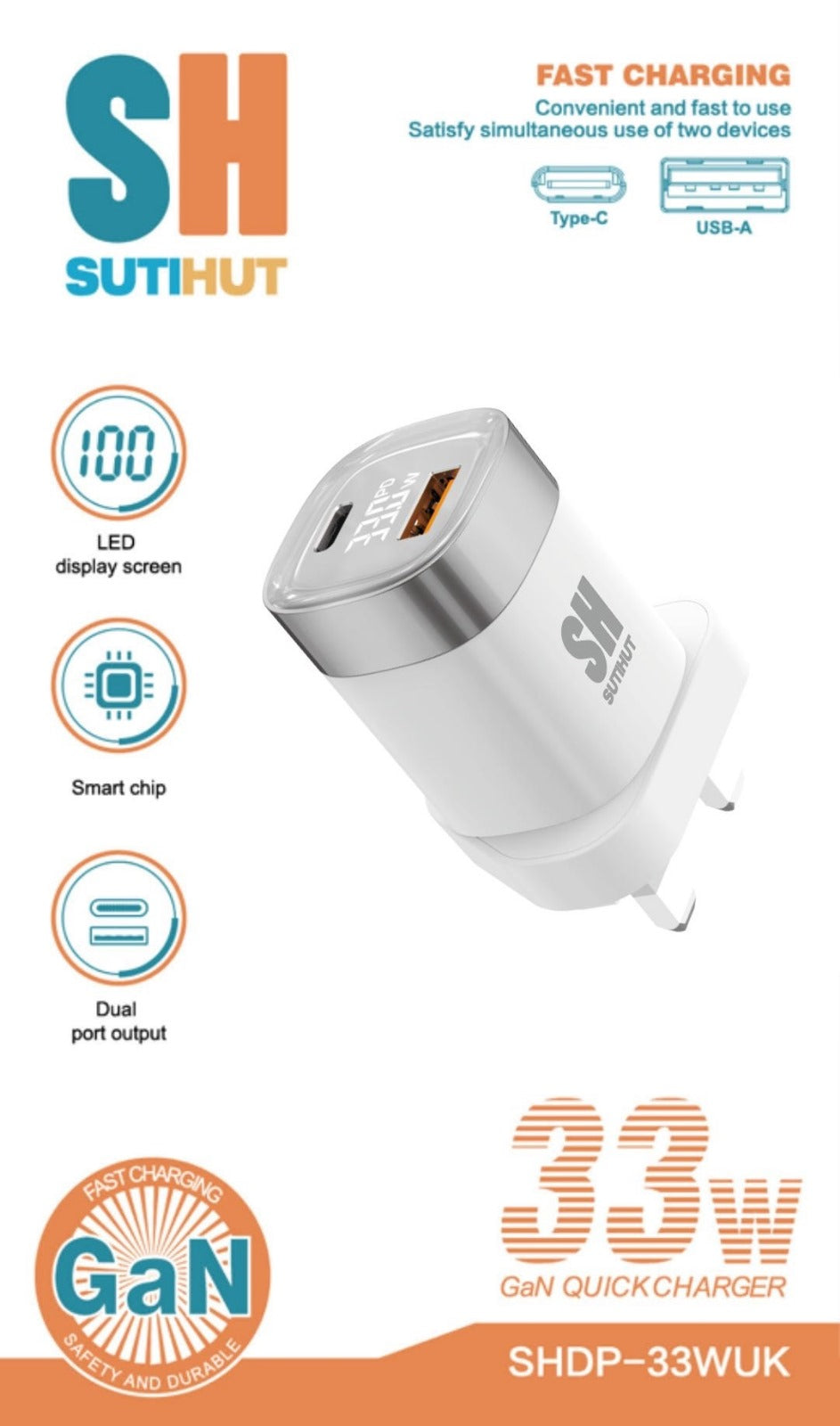 Sutihut 33 W digital mobile charger